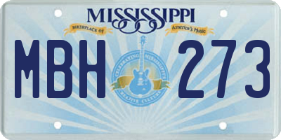 MS license plate MBH273
