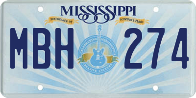 MS license plate MBH274