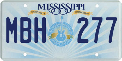 MS license plate MBH277