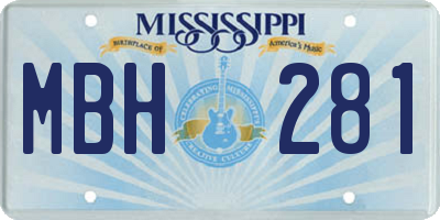 MS license plate MBH281