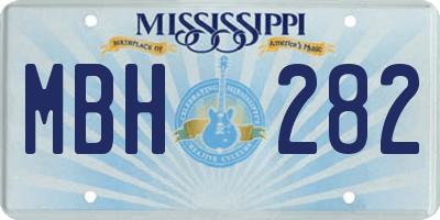 MS license plate MBH282