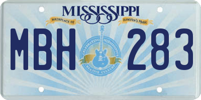 MS license plate MBH283