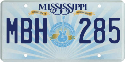 MS license plate MBH285