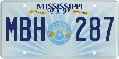 MS license plate MBH287
