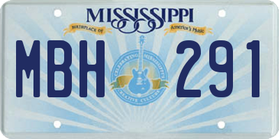 MS license plate MBH291