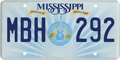 MS license plate MBH292