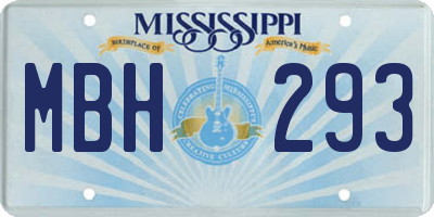 MS license plate MBH293