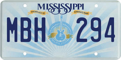 MS license plate MBH294