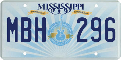 MS license plate MBH296