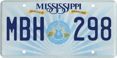 MS license plate MBH298