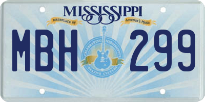 MS license plate MBH299