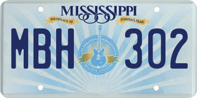 MS license plate MBH302