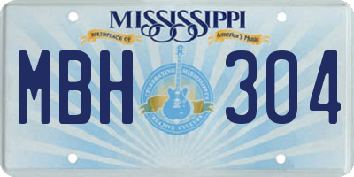 MS license plate MBH304
