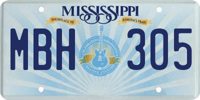MS license plate MBH305