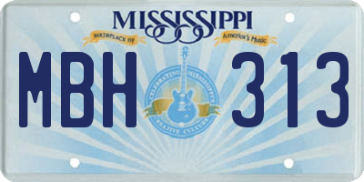 MS license plate MBH313