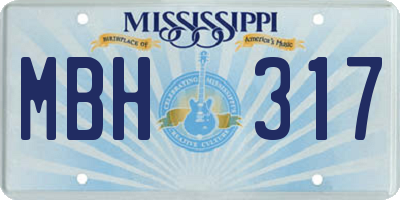 MS license plate MBH317
