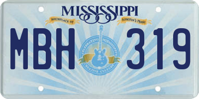MS license plate MBH319