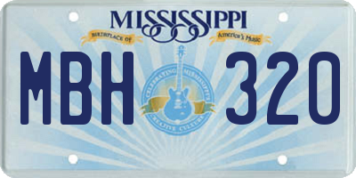 MS license plate MBH320