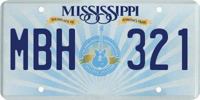 MS license plate MBH321