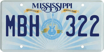 MS license plate MBH322
