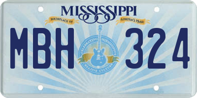 MS license plate MBH324