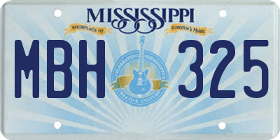 MS license plate MBH325