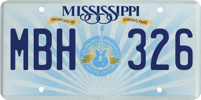 MS license plate MBH326
