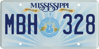 MS license plate MBH328