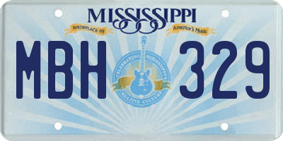 MS license plate MBH329