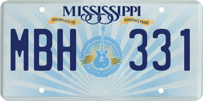 MS license plate MBH331