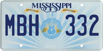 MS license plate MBH332