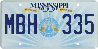 MS license plate MBH335