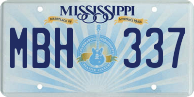 MS license plate MBH337