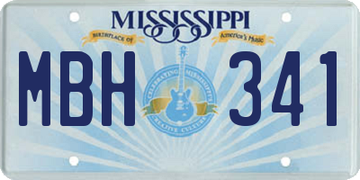 MS license plate MBH341