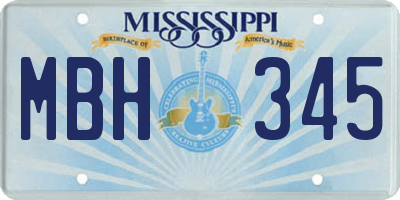 MS license plate MBH345