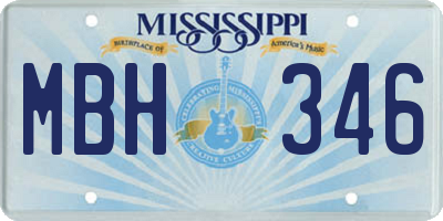 MS license plate MBH346