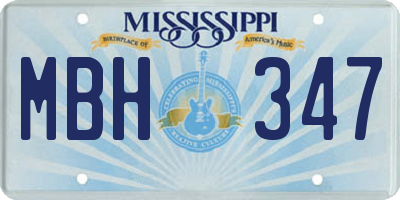 MS license plate MBH347