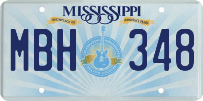 MS license plate MBH348