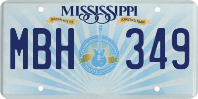 MS license plate MBH349