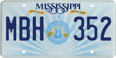 MS license plate MBH352