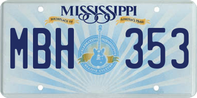 MS license plate MBH353