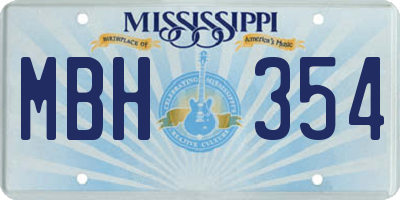 MS license plate MBH354
