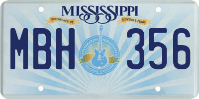MS license plate MBH356