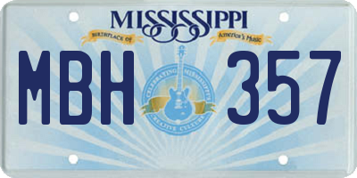 MS license plate MBH357