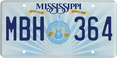 MS license plate MBH364