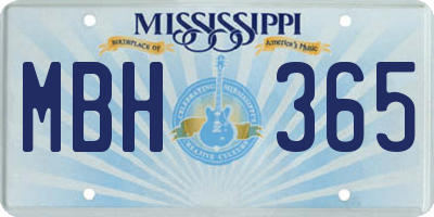 MS license plate MBH365