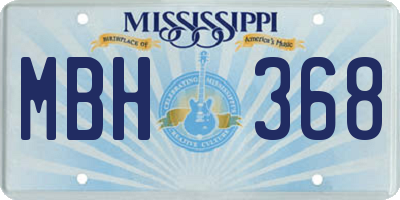 MS license plate MBH368