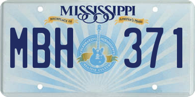 MS license plate MBH371
