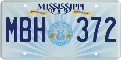MS license plate MBH372