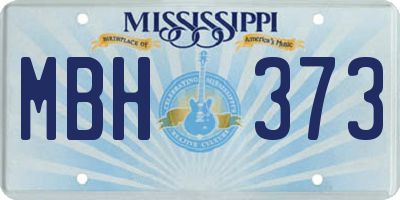 MS license plate MBH373